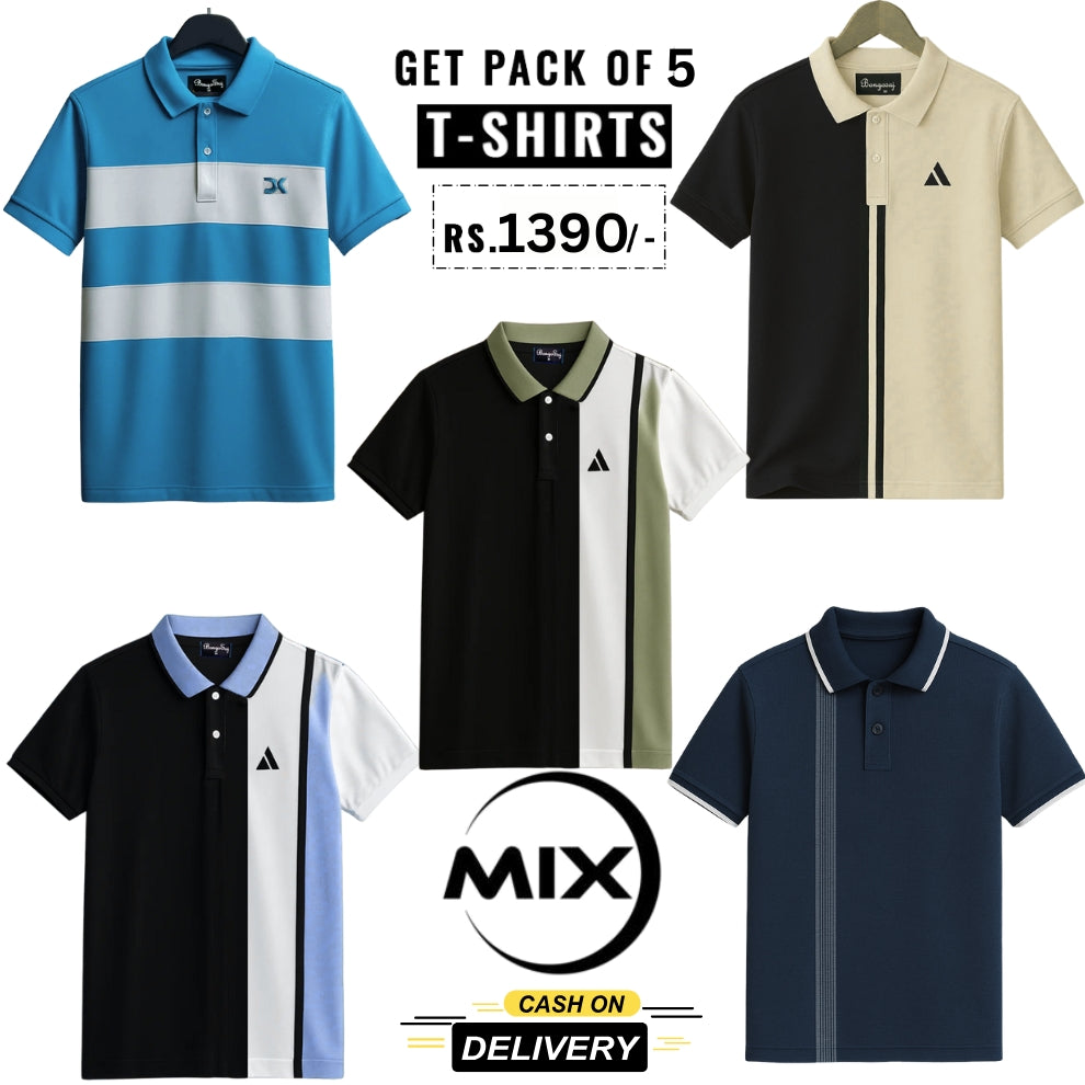 Pack of 5 Polo T-Shirts